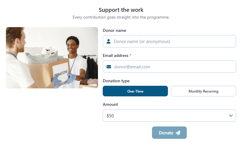 Donation and Sponsorship Form template preview