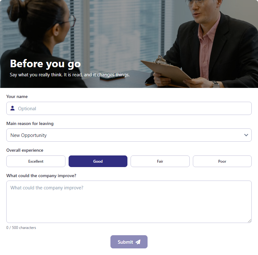 Exit Interview Form template preview
