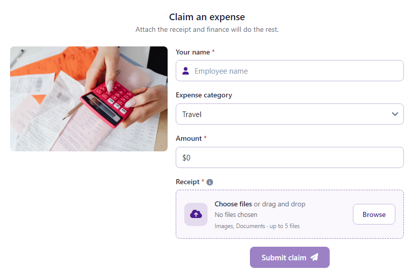 Expense Reimbursement Form template preview