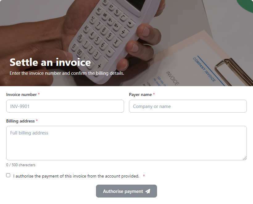 Invoice Payment Form template preview