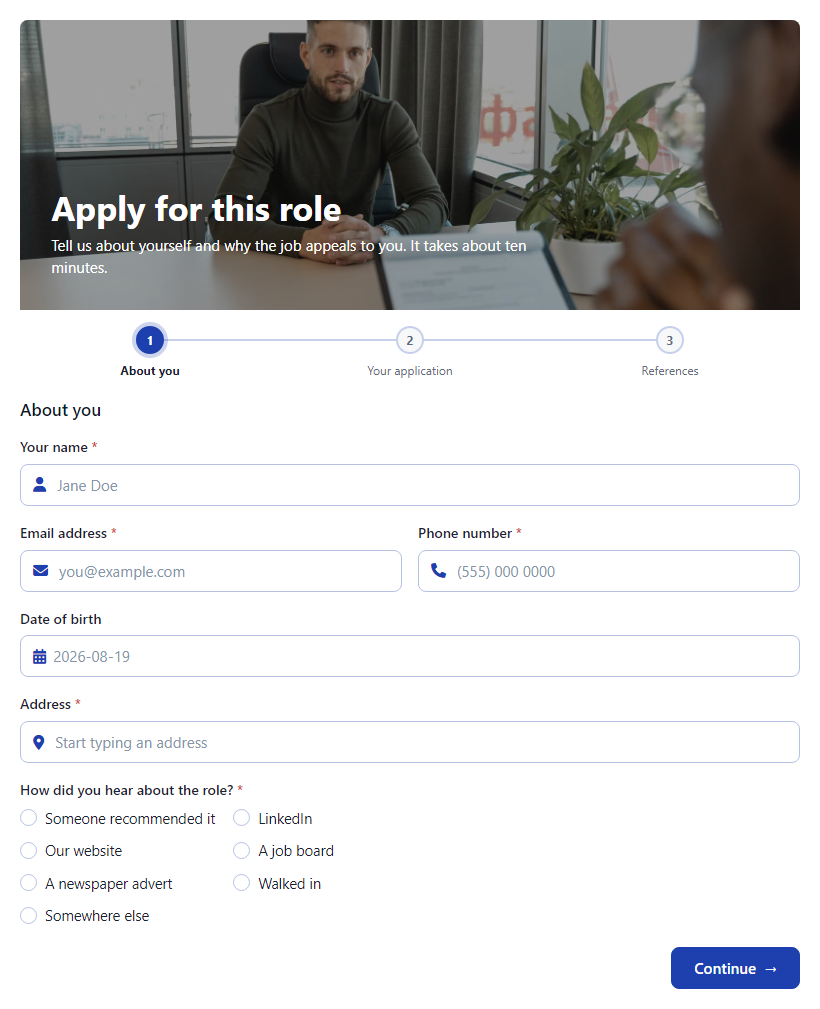 Job Application Form Template template preview