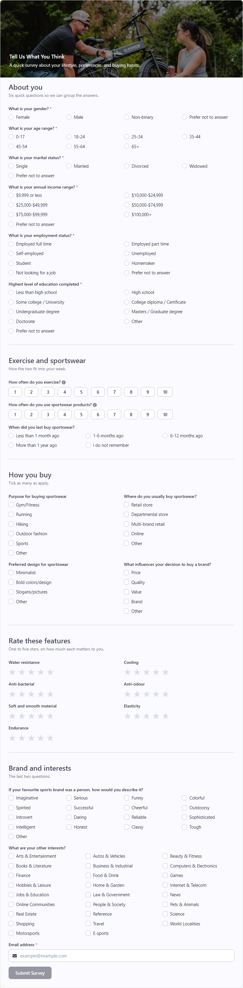 Market Research Survey template preview