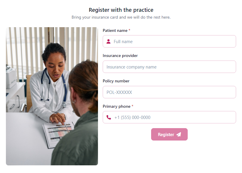 New Patient Registration Form template preview