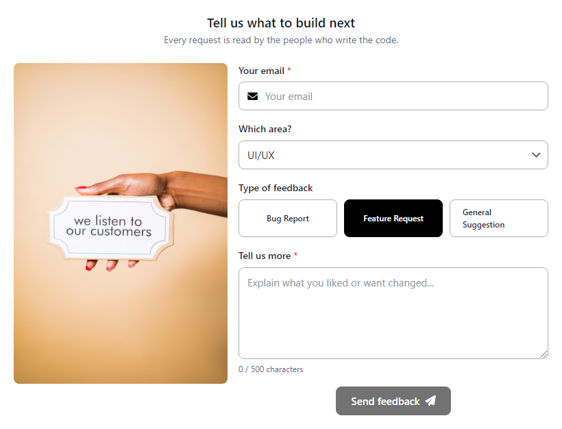 Product Feedback Form template preview