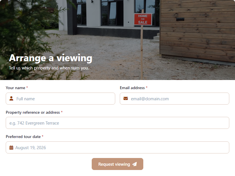 Property Viewing Request Form template preview