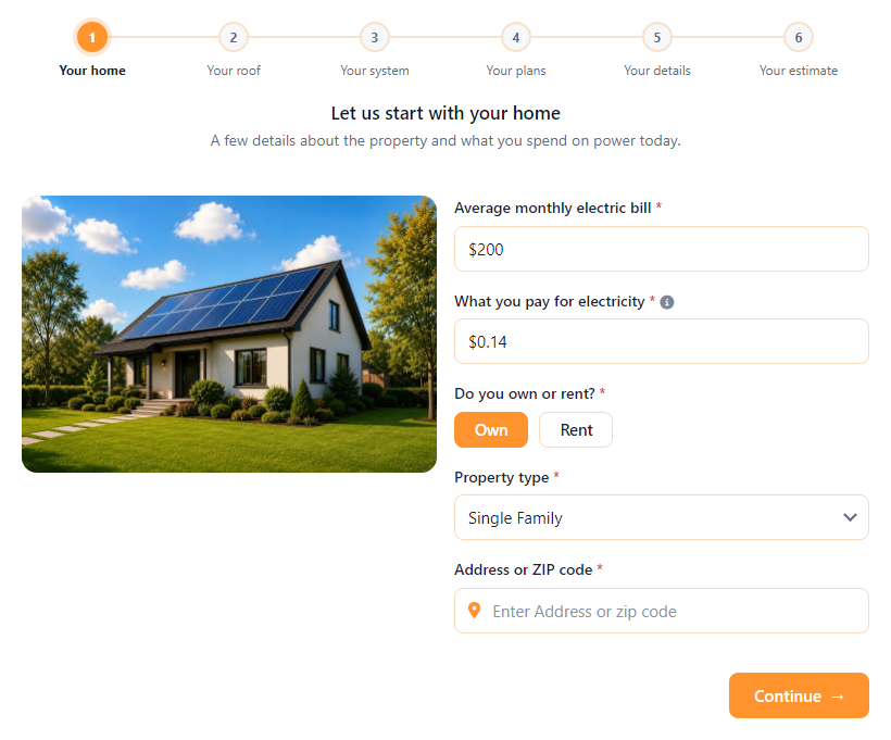 Solar Estimate & Lead Generation Calculator template preview