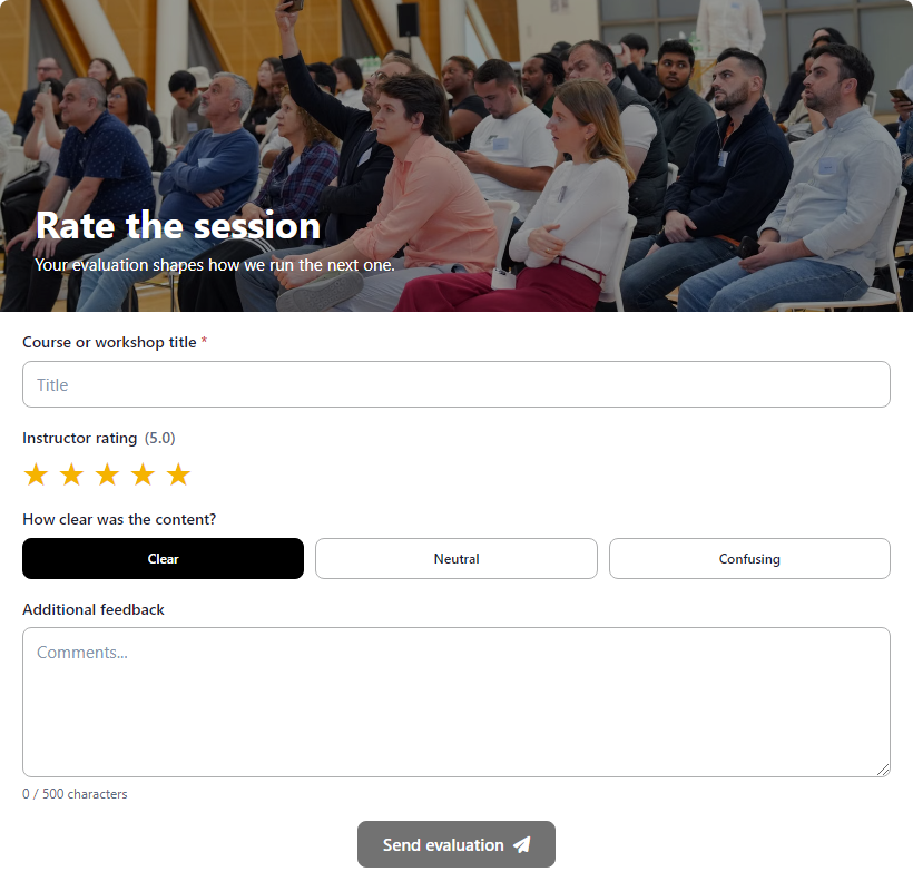 Training Evaluation Form template preview
